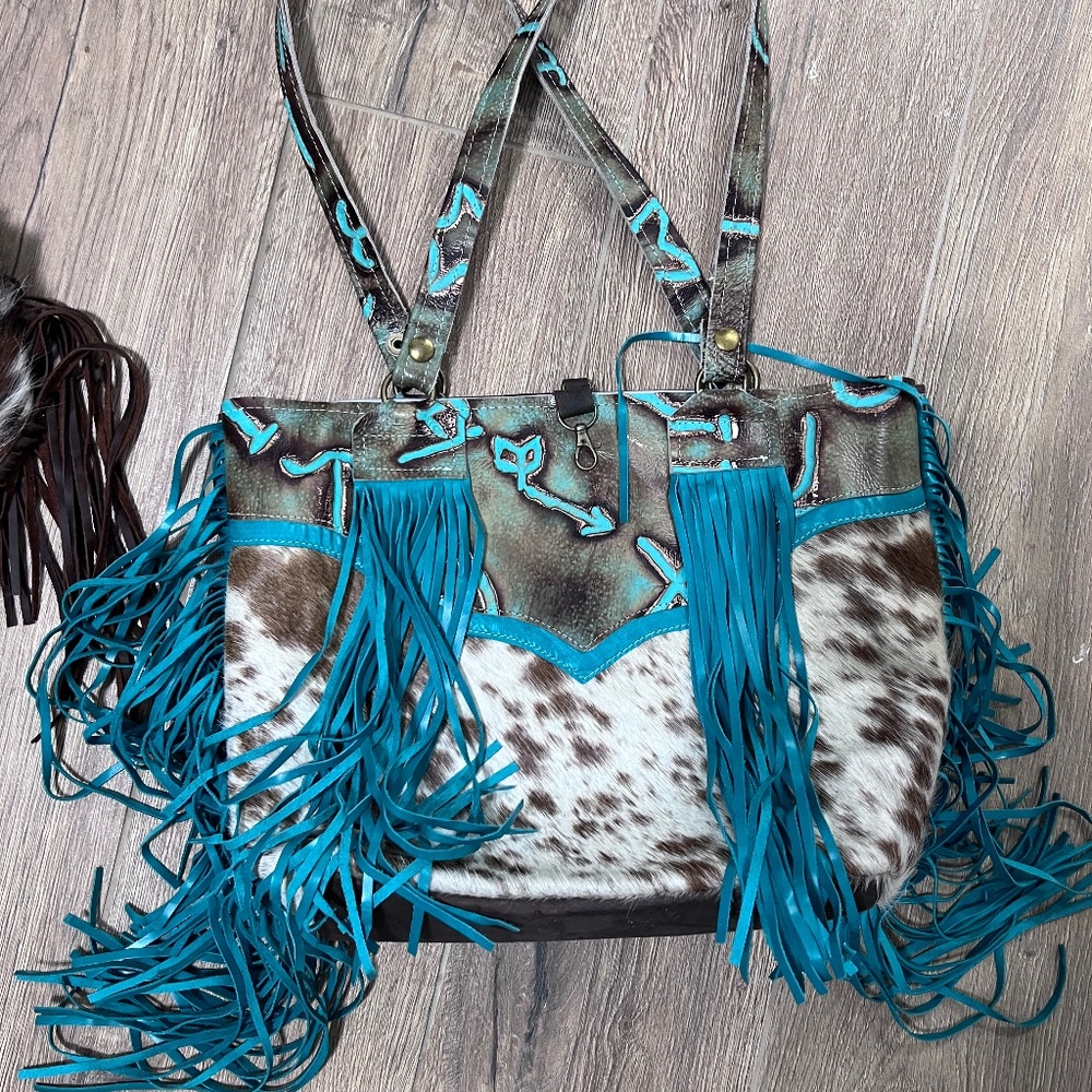 Dancing Cactus Designs Cowhide Purse